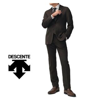 デサント(DESCENTE)の新品　DESCENTE【デサント】　ストレッチスーツ立体裁断織柄　ブラウン系総裏(セットアップ)