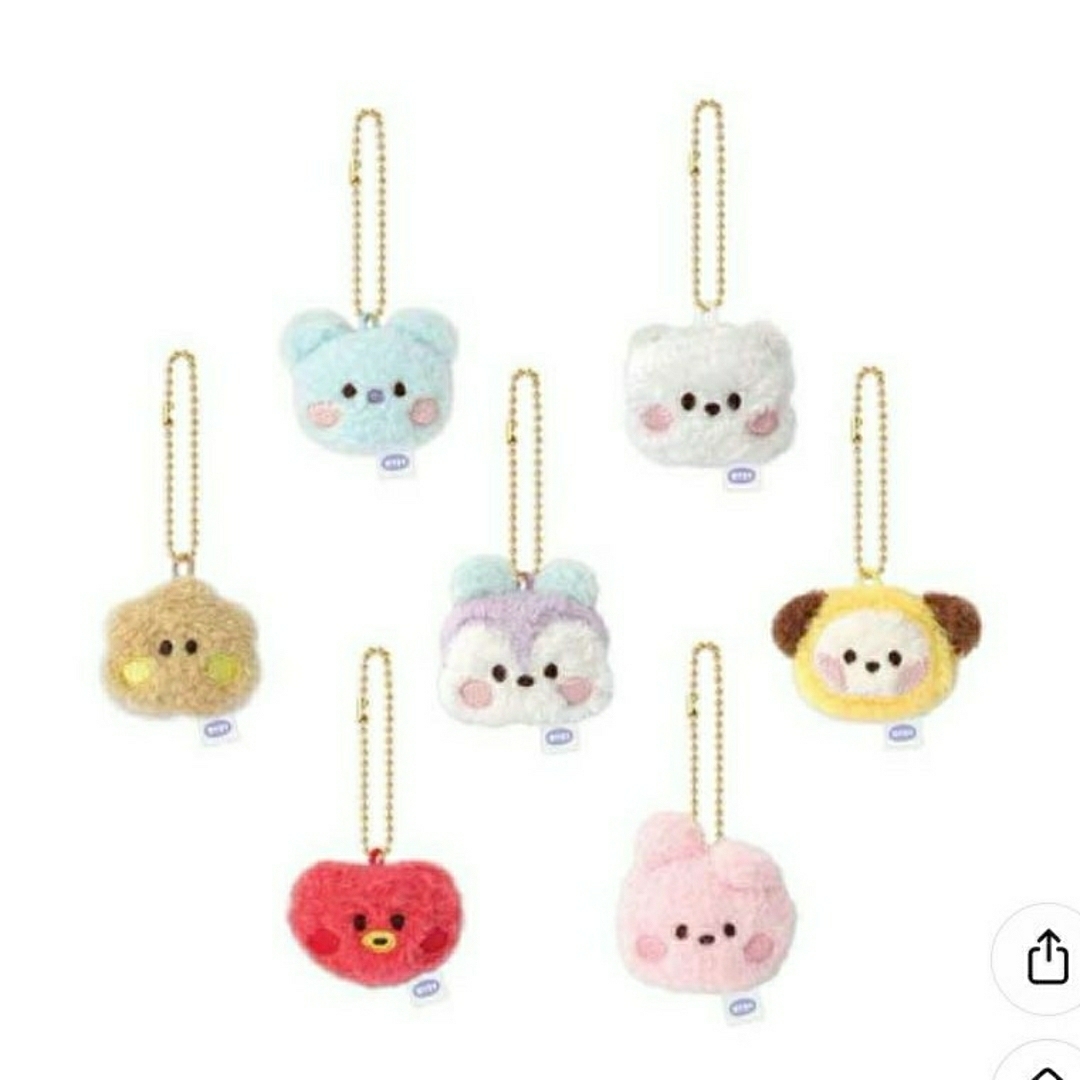 BT21(ビーティーイシビル)のBT21 minini FACE PLUSH KEYRING TATAとクキ エンタメ/ホビーのおもちゃ/ぬいぐるみ(キャラクターグッズ)の商品写真