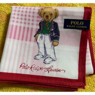 ポロラルフローレン(POLO RALPH LAUREN)のポロラルフローレン  ハンカチ  チェックベア Pレッド額 (ハンカチ)