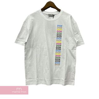 Dior 2024SS Multi Color Logo Tee 413J696A0817 ディオール マルチカラーロゴ Tシャツ 半袖カットソー ロゴ刺繍 ホワイト サイズS 【240413】【新古品】【me04】