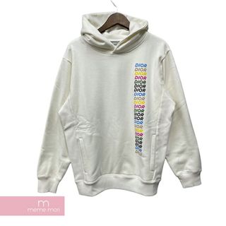 Dior 2024SS Multi Color Logo Pullover Hoodie 413J696A0531 ディオール マルチカラーロゴ プルオーバーフーディ パーカー ロゴ刺繍 ホワイト サイズS 【240413】【新古品】【me04】