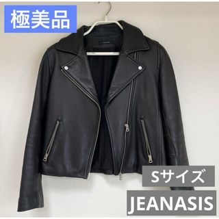 ジーナシス(JEANASIS)の美品 JEANASIS レザージャケット 黒 ブラック ライダース ジーナシス(ライダースジャケット)