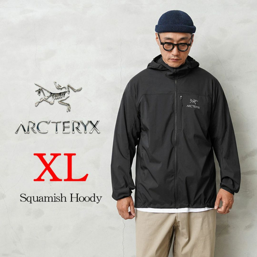 ARC'TERYX(アークテリクス)の【新品】XL　ARC'TERYX / Squamish Hoodie　ブラック メンズのジャケット/アウター(ナイロンジャケット)の商品写真