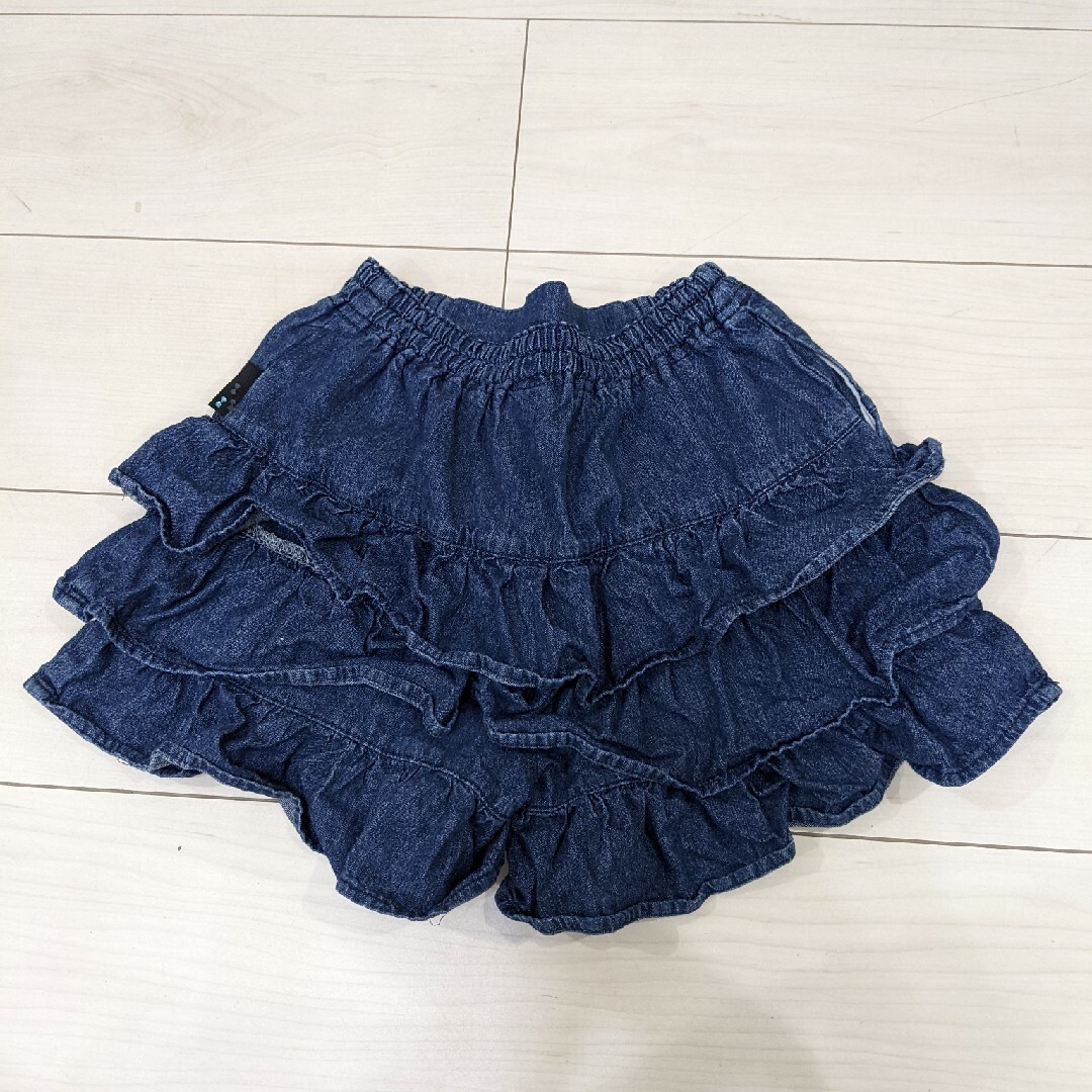 KP(ニットプランナー)のKP★ニットプランナー★130★フリル　デニムキュロット キッズ/ベビー/マタニティのキッズ服女の子用(90cm~)(パンツ/スパッツ)の商品写真