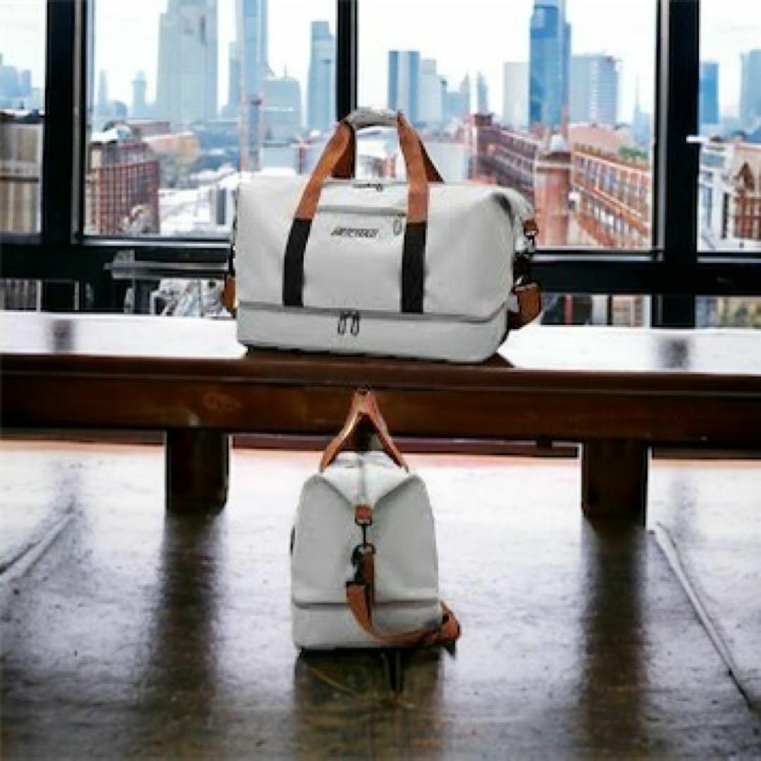 ボストンバッグ トラベルバッグ 旅行バッグ ショルダーバッグ 2way 部活 白 レディースのバッグ(ボストンバッグ)の商品写真