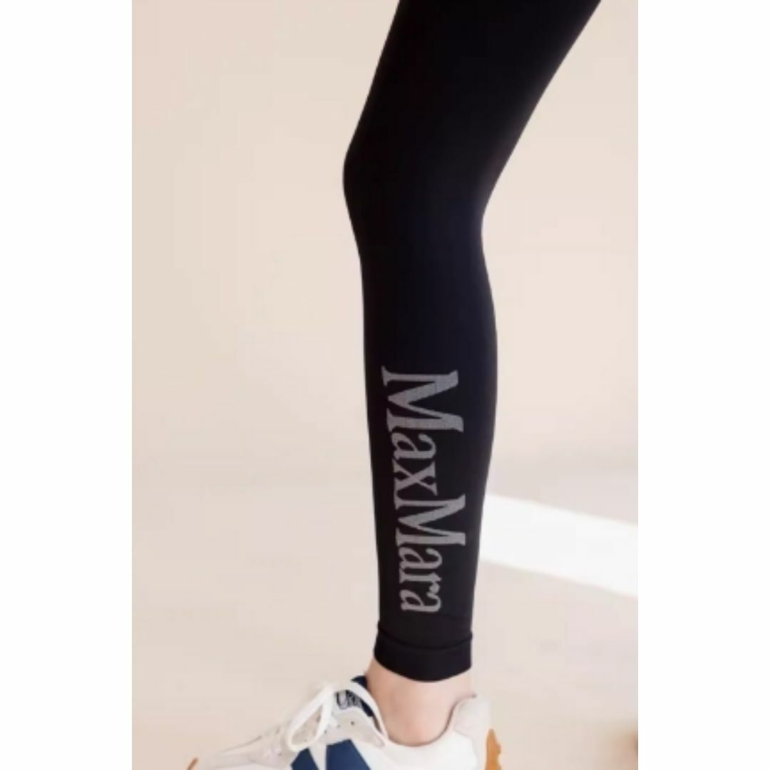 大人気【S Max Mara】ロゴ入り ストレッチ レギンス ブラック (S