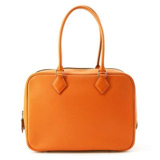 エルメス(Hermes)のエルメス ハンドバッグ プリュム28 オレンジ/シルバー金具 エバーカラー X刻印(ハンドバッグ)