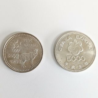 TN 記念硬貨 大阪EXPO×1 長野五輪×1 5,000円 2枚セット(貨幣)