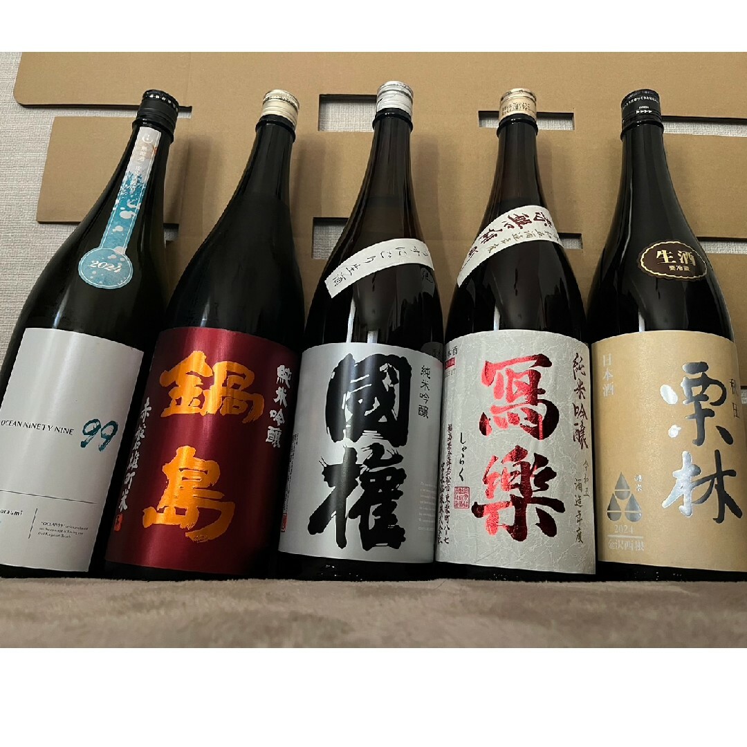 日本酒　1800cc 5本セット　鍋島　写楽　寒菊　栗林　國権 食品/飲料/酒の酒(日本酒)の商品写真