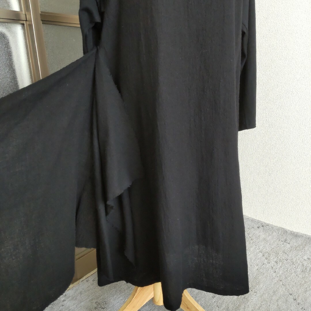 Yohji Yamamoto(ヨウジヤマモト)の★Yohji Yamamoto ★ ウール 袖切替 アシンメトリー ワンピース レディースのワンピース(その他)の商品写真