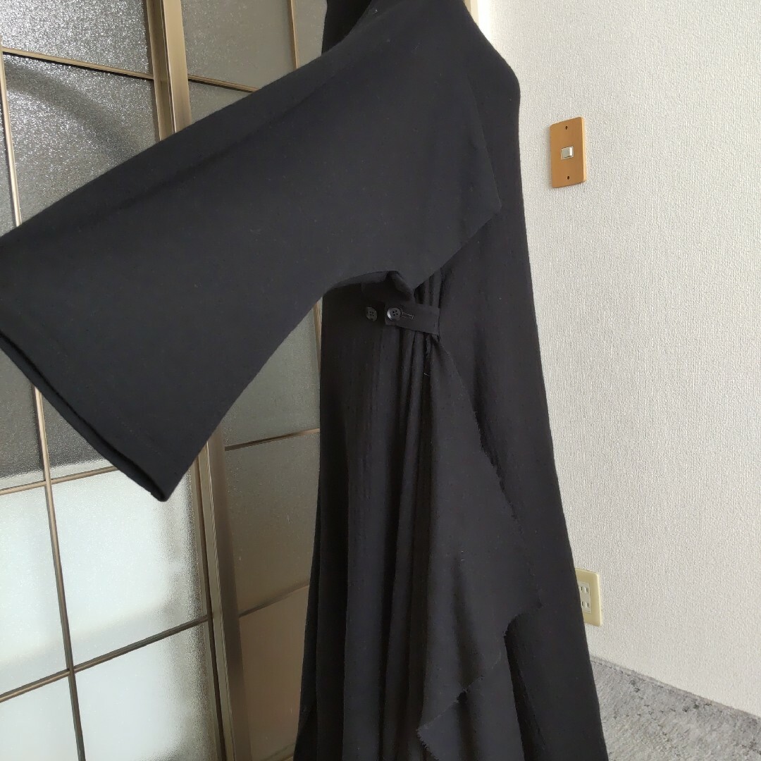 Yohji Yamamoto(ヨウジヤマモト)の★Yohji Yamamoto ★ ウール 袖切替 アシンメトリー ワンピース レディースのワンピース(その他)の商品写真