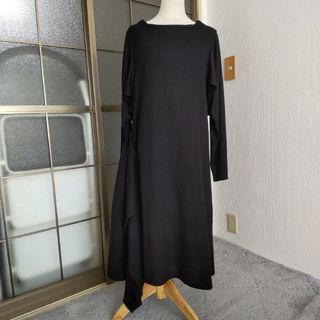 Yohji Yamamoto - ★Yohji Yamamoto ★ ウール 袖切替 アシンメトリー ワンピース