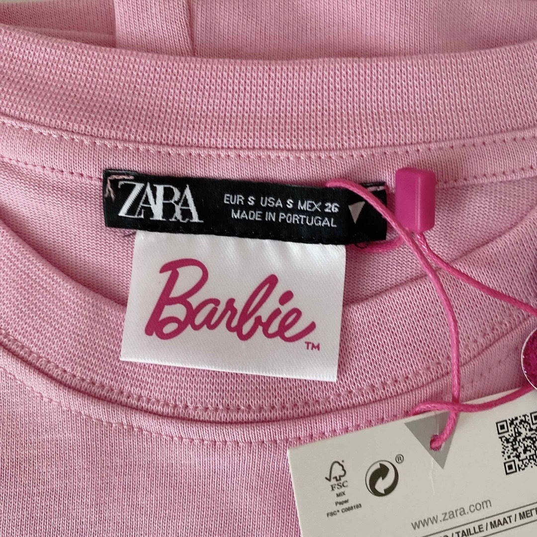 ZARA(ザラ)の【 新品未使用品 ZARA × Barbie コラボ Tシャツ S 】 レディースのトップス(Tシャツ(半袖/袖なし))の商品写真