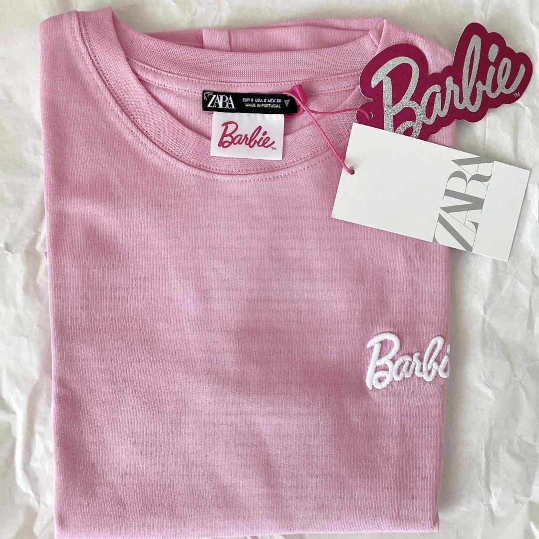 ZARA(ザラ)の【 新品未使用品 ZARA × Barbie コラボ Tシャツ S 】 レディースのトップス(Tシャツ(半袖/袖なし))の商品写真