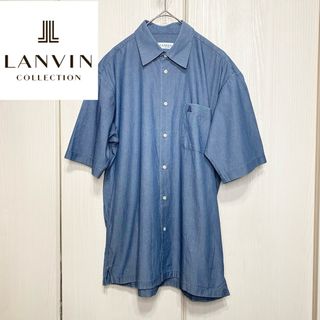 【美品】 LANVIN COLLECTION インディゴシャンブレー シャツ