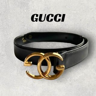 【美品】GUCCI ベルト ブラック　インターロッキング