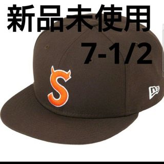 シュプリーム(Supreme)のsupreme S logo new era Brown 7 1/2 角 ツノ(キャップ)