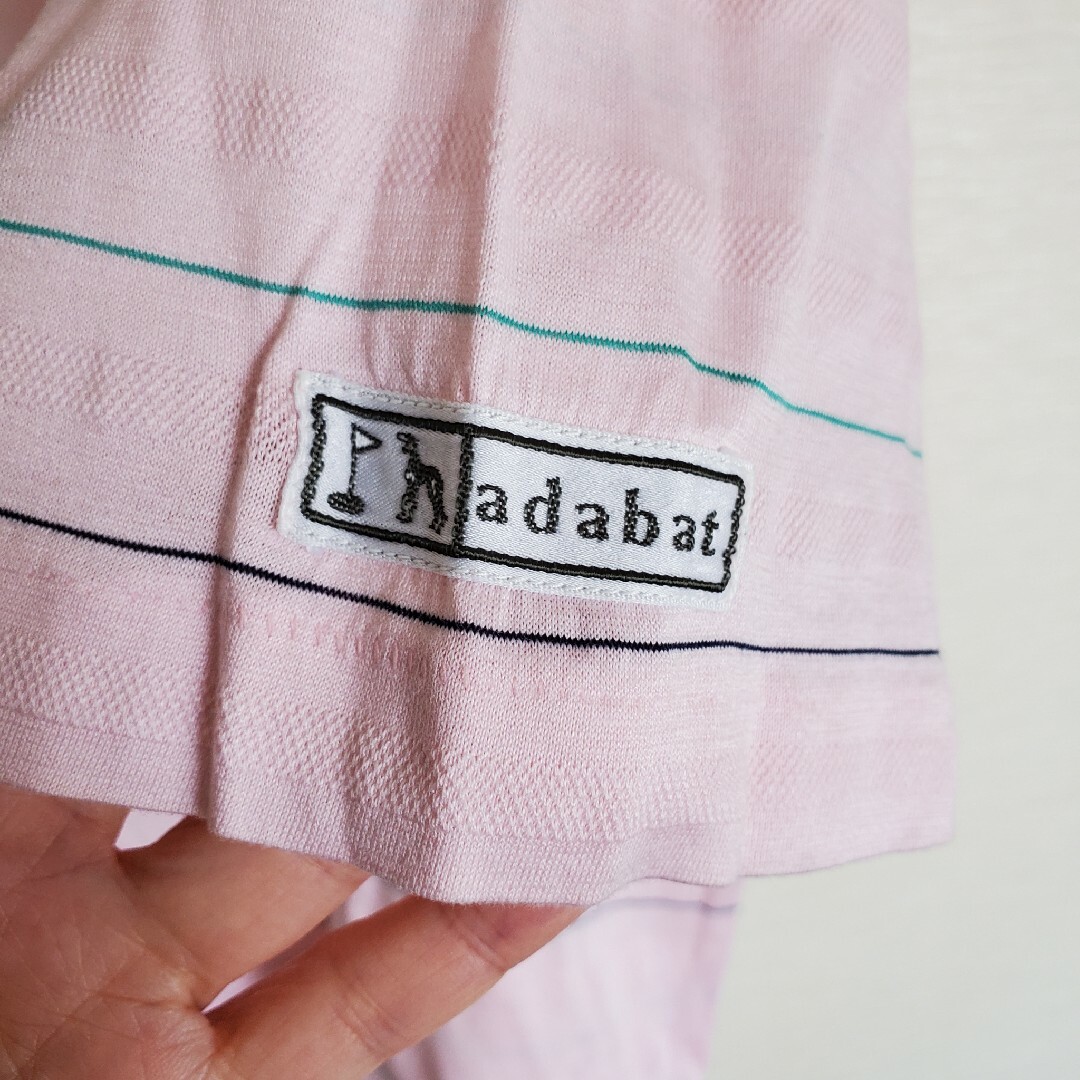 adabat(アダバット)のアダバット メンズ ゴルフ ポロシャツ 薄ピンク スポーツ/アウトドアのゴルフ(ウエア)の商品写真