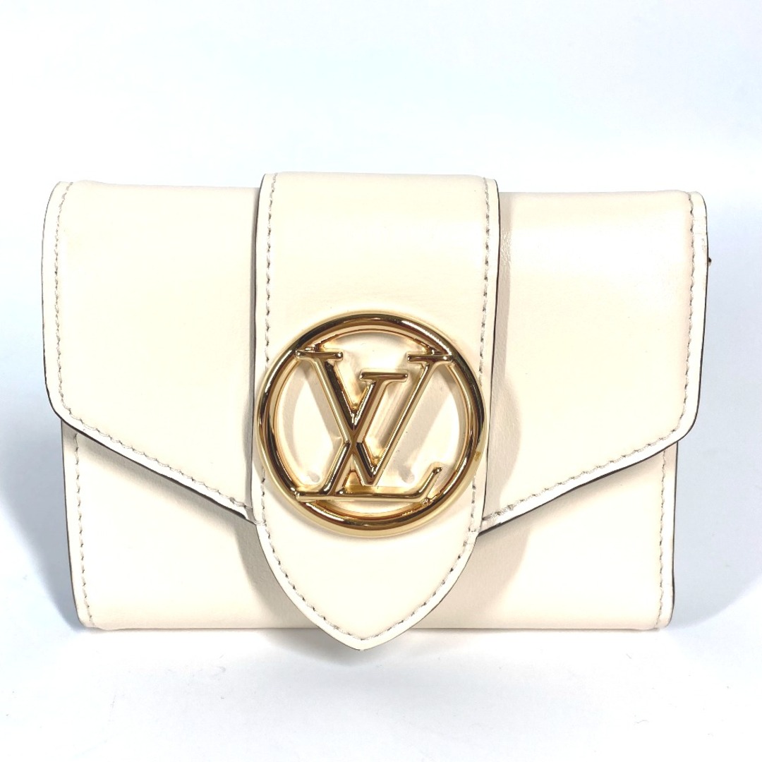 LOUIS VUITTON(ルイヴィトン)のルイヴィトン LOUIS VUITTON LV ポンヌフ コンパクト M69176 コンパクトウォレット 3つ折り財布 レザー クレーム ベージュ 美品 レディースのファッション小物(財布)の商品写真