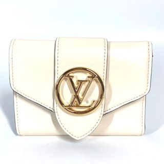 ルイヴィトン(LOUIS VUITTON)のルイヴィトン LOUIS VUITTON LV ポンヌフ コンパクト M69176 コンパクトウォレット 3つ折り財布 レザー クレーム ベージュ 美品(財布)