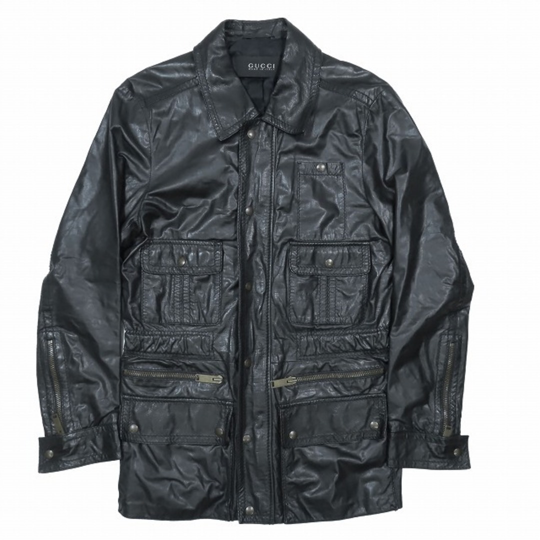 Gucci(グッチ)のグッチ フリーダジャンニーニ期 カーフレザー モーターサイクルジャケット  メンズのジャケット/アウター(ブルゾン)の商品写真