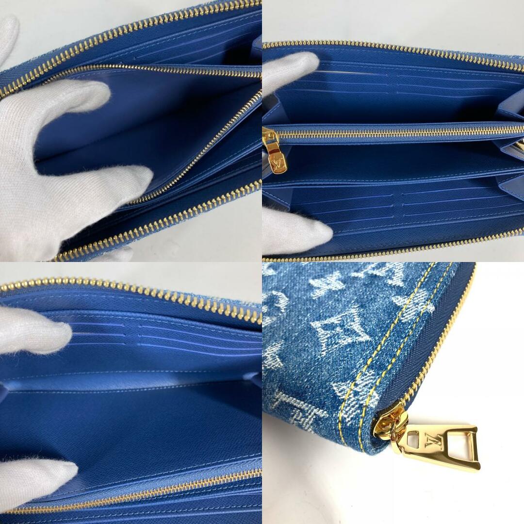 LOUIS VUITTON(ルイヴィトン)のルイヴィトン LOUIS VUITTON ジッピー・ウォレット M82958 LV リミックス デニム モノグラム ロングウォレット ラウンドファスナー 長財布 モノグラムデニム ブルー 新品同様 レディースのファッション小物(財布)の商品写真