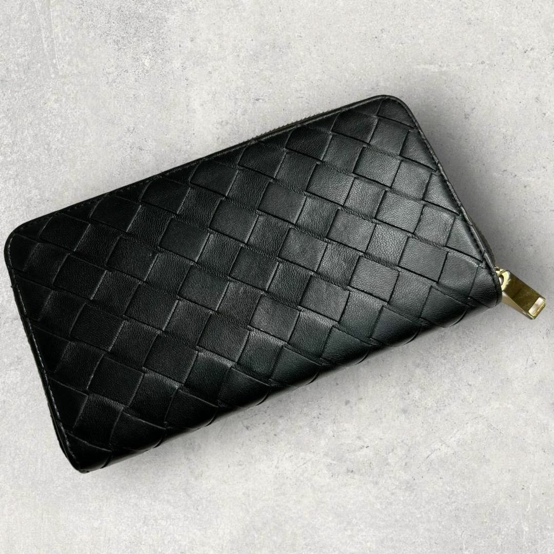 Bottega Veneta(ボッテガヴェネタ)の【美品】BOTTEGA VENETA　長財布　マキシイントレチャート　ブラック メンズのファッション小物(長財布)の商品写真