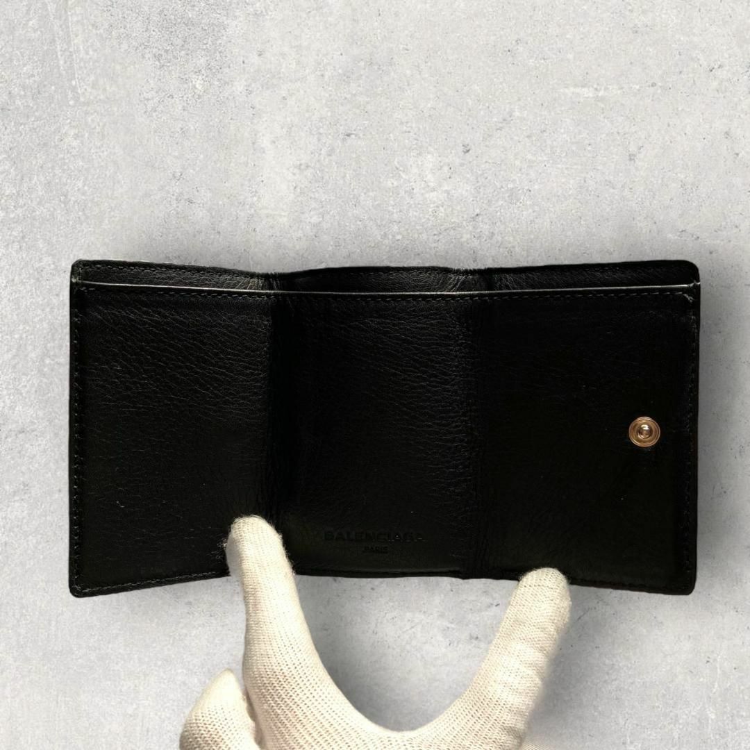 Balenciaga(バレンシアガ)の【良品】BALENCIAGA　財布 ブラック　ペーパー　三つ折り　ミニ レディースのファッション小物(財布)の商品写真