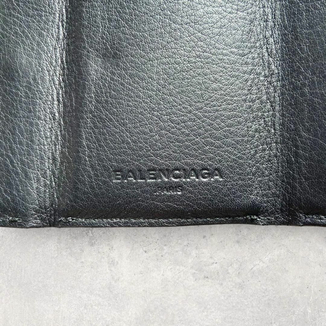 Balenciaga(バレンシアガ)の【良品】BALENCIAGA　財布 ブラック　ペーパー　三つ折り　ミニ レディースのファッション小物(財布)の商品写真