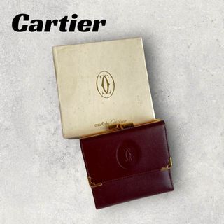 Cartier - 【良品】Cartier　財布　レッド　カルティエ　マストライン　がま口