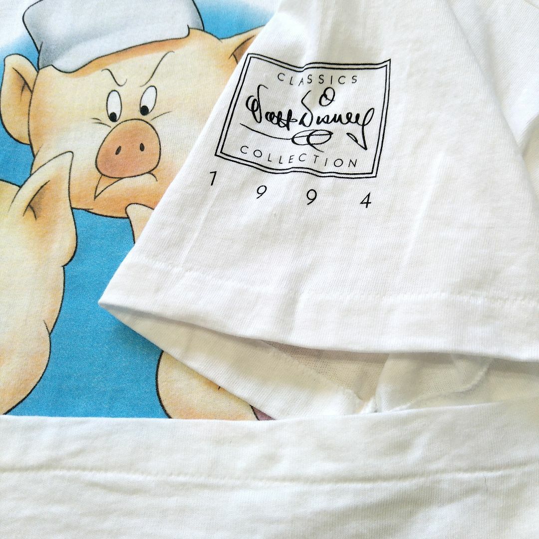 Disney - 古着 90s 三匹の子ぶた Tシャツ XLサイズ 白 Disney - 古着 90s 三匹の子ぶた Tシャツ XLサイズ 白