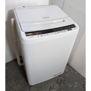 ヒタチ(日立)の洗濯機　日立　BEAT WASH　8キロ　ホワイトガラス　お湯取りホース(洗濯機)