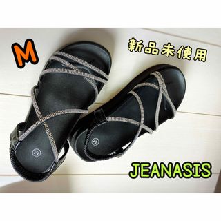 ジーナシス(JEANASIS)の★ 新品未使用！JEANASIS スポーツサンダル　ビジュー　ブラック　M★(サンダル)