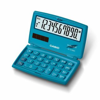 【色: レイクブルー】カシオ カラフル電卓 レイクブルー 10桁 折りたたみ手帳(OA機器)