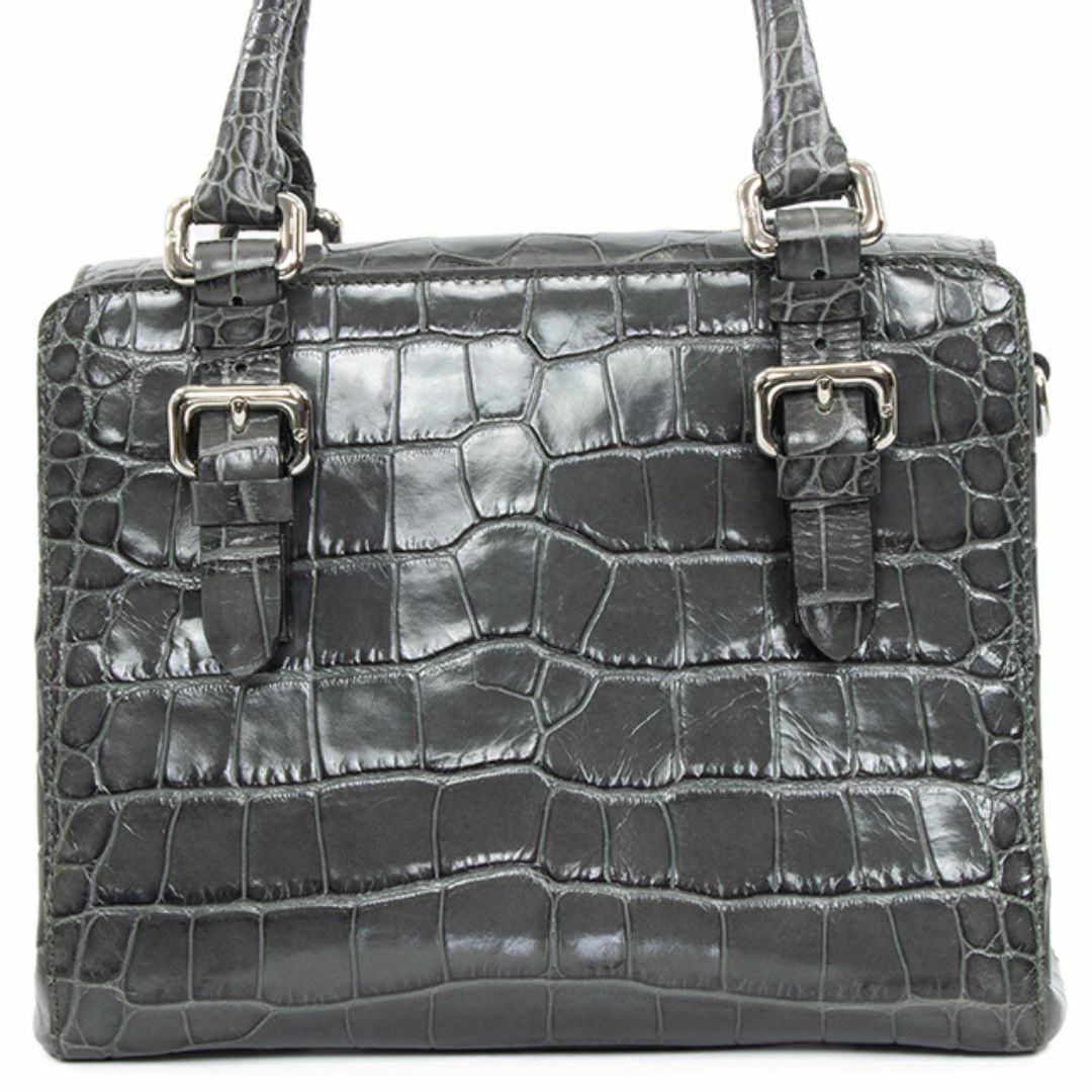 Giorgio Armani(ジョルジオアルマーニ)の【全額返金保証・送料無料】アルマーニの2wayハンドバッグ・正規品・美品・グレー レディースのバッグ(ハンドバッグ)の商品写真