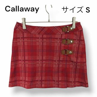 キャロウェイ(Callaway)の【美品】キャロウェイ Callaway ゴルフ ミニ スカート チェック ベルト(ウエア)