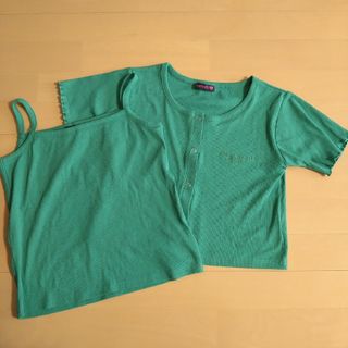 ラブトキシック(lovetoxic)のlovetoxic カーディガン＆キャミソールセット 160センチ(Tシャツ/カットソー)