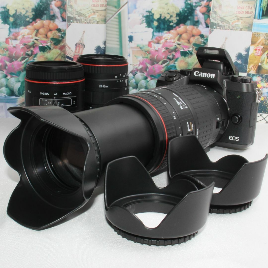 Canon(キヤノン)の❤️予備バッテリー付き❤️キヤノン EOS M5 超望遠トリプルレンズ❤️ スマホ/家電/カメラのカメラ(デジタル一眼)の商品写真