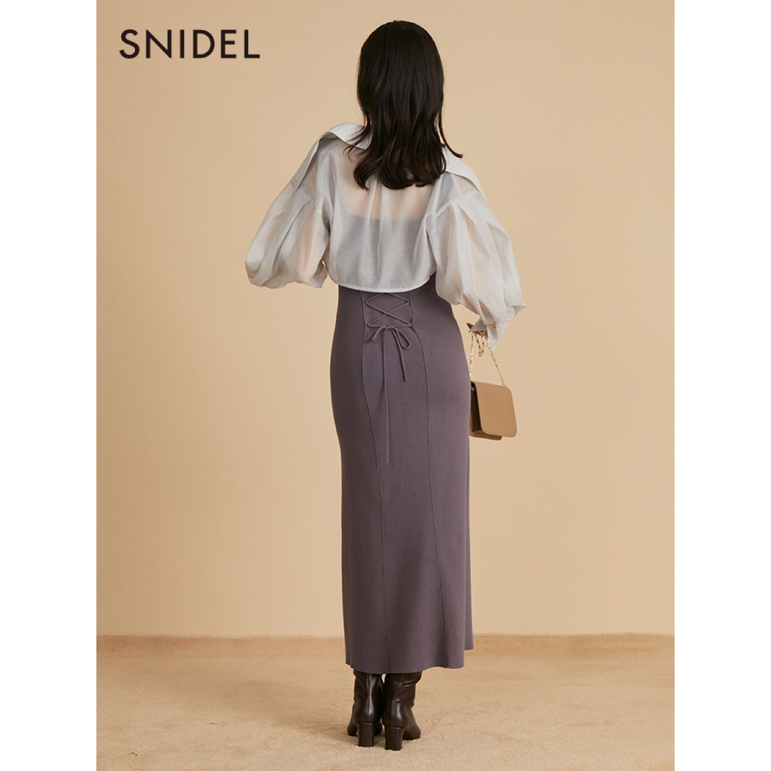 SNIDEL(スナイデル)のスナイデル　クロップシャツレイヤードニットワンピース レディースのワンピース(ロングワンピース/マキシワンピース)の商品写真