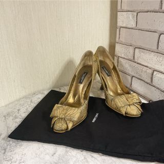 DOLCE&GABBANA - 【ドルガバ】DOLCE&GABBANAゴールドパンプス　22.5cm