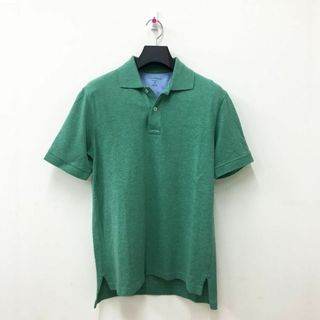 ランズエンド(LANDS’END)の送無■程度良好【ランズエンド】ウォッシュ加工半袖ポロ メンズ グリーン M(ポロシャツ)