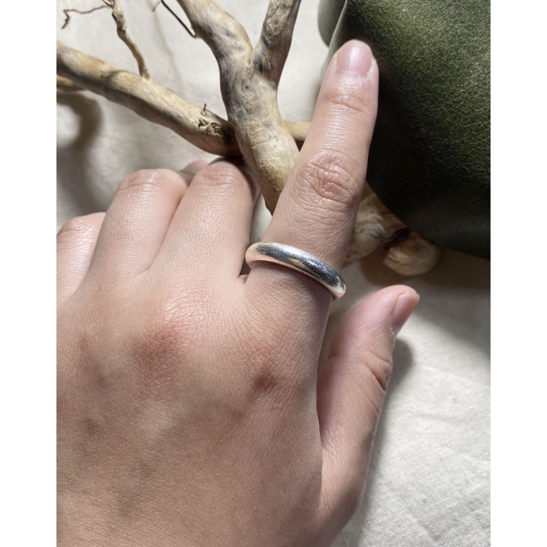 カレン甲丸ラウンド Karen silver リングシンプル幅広銀指輪24.5号 メンズのアクセサリー(リング(指輪))の商品写真
