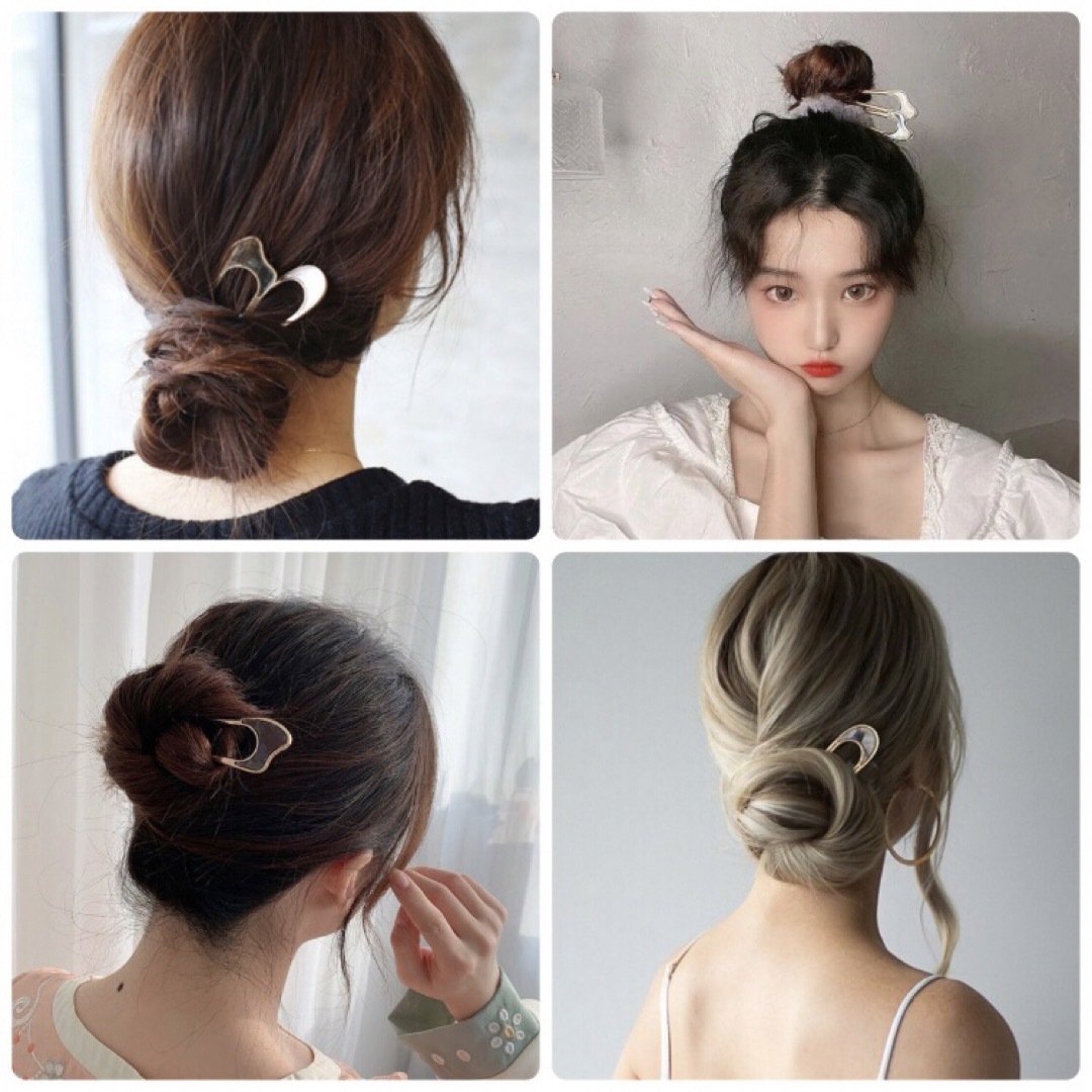 髪飾り かんざし シェル 着物  和服  浴衣 洋装 ヘアアクセ 簪 ヘアピン レディースのヘアアクセサリー(その他)の商品写真