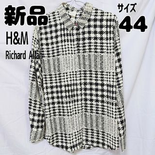 エイチアンドエム(H&M)の新品 未使用 エイチアンドエム チェックブラウス オフホワイト EUR44(シャツ/ブラウス(長袖/七分))