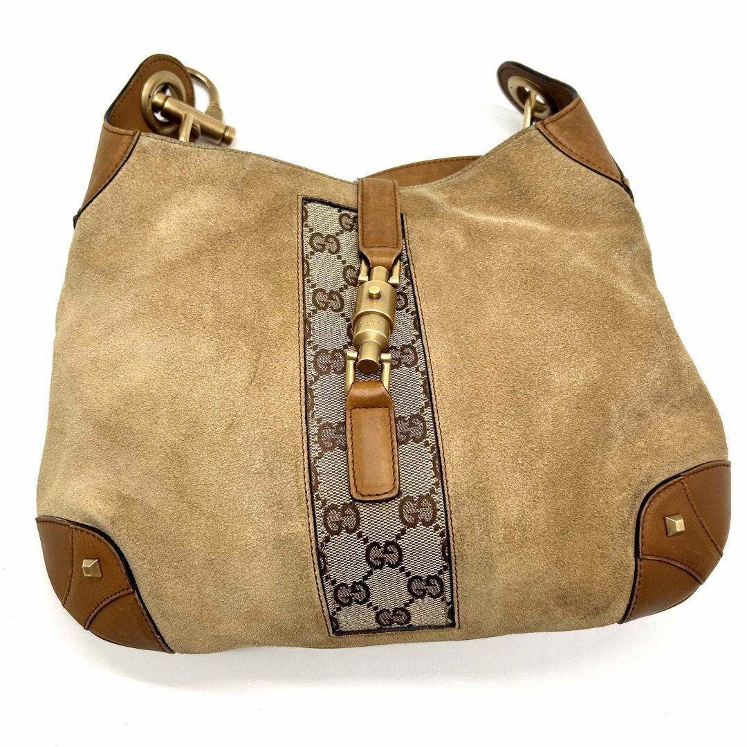 Gucci(グッチ)のグッチ　ハンドバッグ　ニュージャッキー　スエード　GGキャンバス　ワンショルダー レディースのバッグ(ハンドバッグ)の商品写真