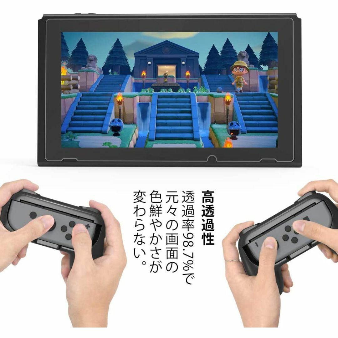 【2枚セット】Switch 保護フィルム ブルーライトカット/指紋防止/耐久 エンタメ/ホビーのゲームソフト/ゲーム機本体(その他)の商品写真