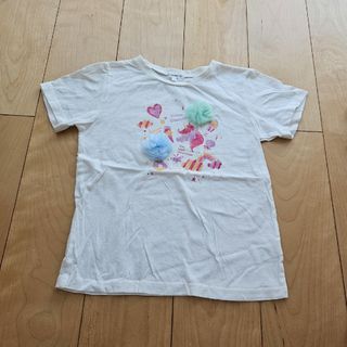【3can4on　ワールド】チュールお花付　Tシャツ(140cm)　美品