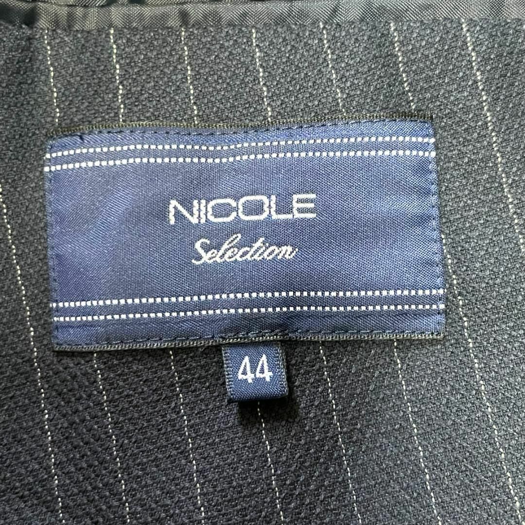 NICOLE(ニコル)のNICOLE selection ストライプ アンコンジャケット 44 ネイビー メンズのジャケット/アウター(テーラードジャケット)の商品写真