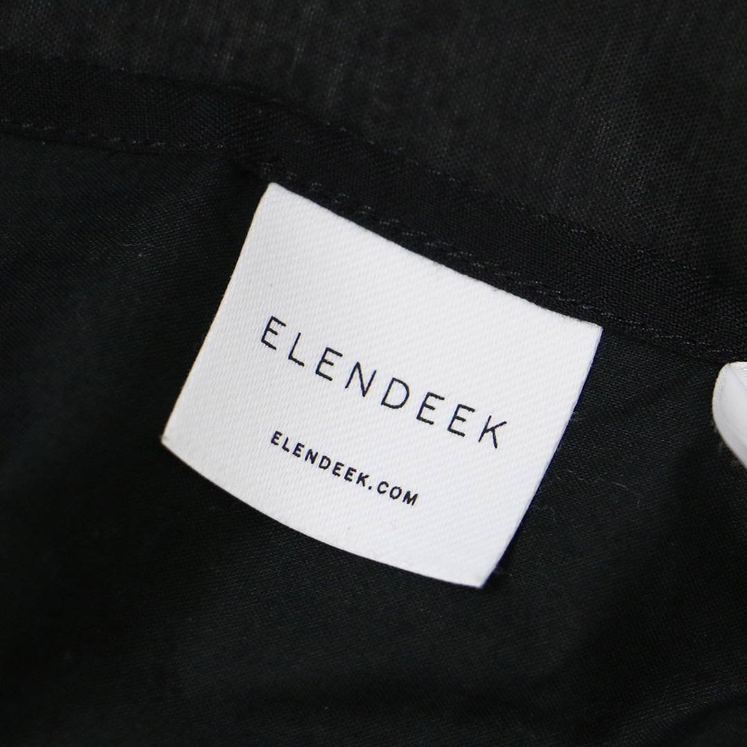 ELENDEEK エレンディーク ワンピース ブラック 黒 サイズ:01(S) ミディ丈 ひざ下 7分袖 バンドカラー プリーツ ベルト付き コットン トップス ドレス【レディース】【中古】 レディースのワンピース(その他)の商品写真