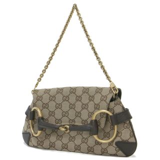 Gucci - GUCCI グッチ バッグ GG柄 ホースビット チェーン クラッチ バッグ 2WAY 114923 ブラウン系 ゴールド イタリア製 ラグジュアリー ブランド カバン【レディース】【中古】